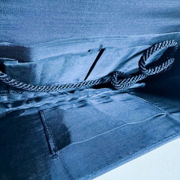 Vintage dark grey Blue beaded Sequin Embellished  Evening Clutch Crossbody - Picture 6 of 7